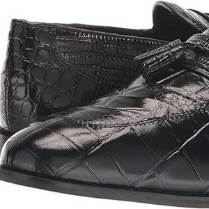 Classic Stacy Adams Slip On Tassel Snake Print Leather Loafer